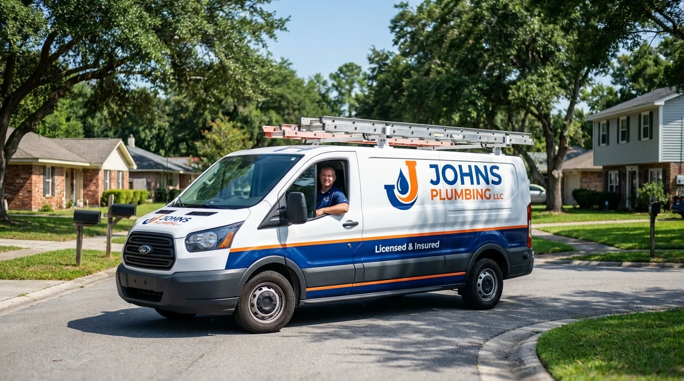 Johns Plumbing LLC service van in Asbury Park, NJ