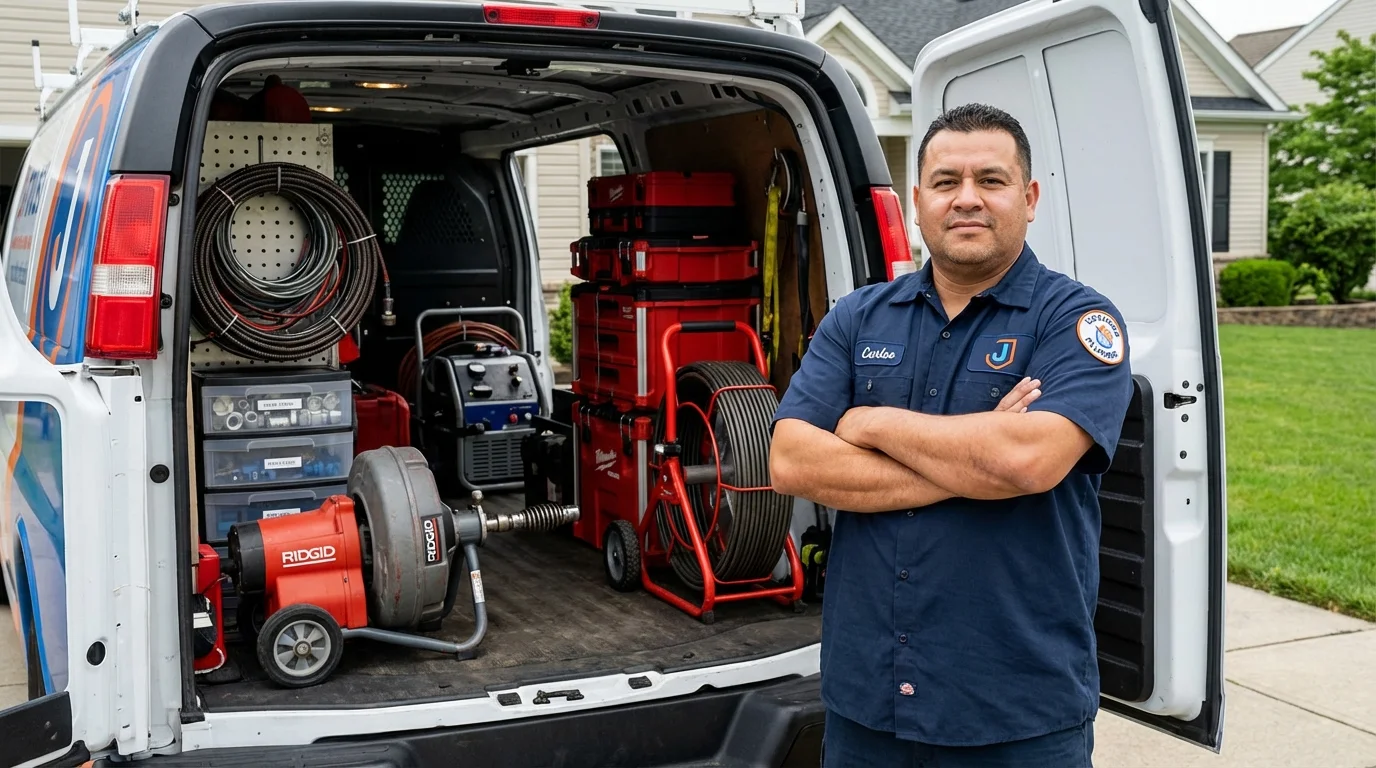 Professional drain cleaning equipment and Johns Plumbing LLC plumber in Asbury Park