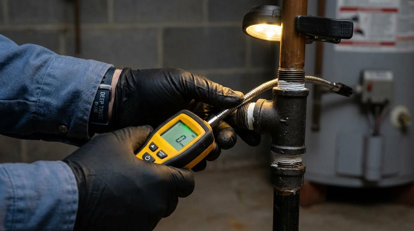 Gas leak detection with electronic sniffer by Johns Plumbing LLC in Asbury Park