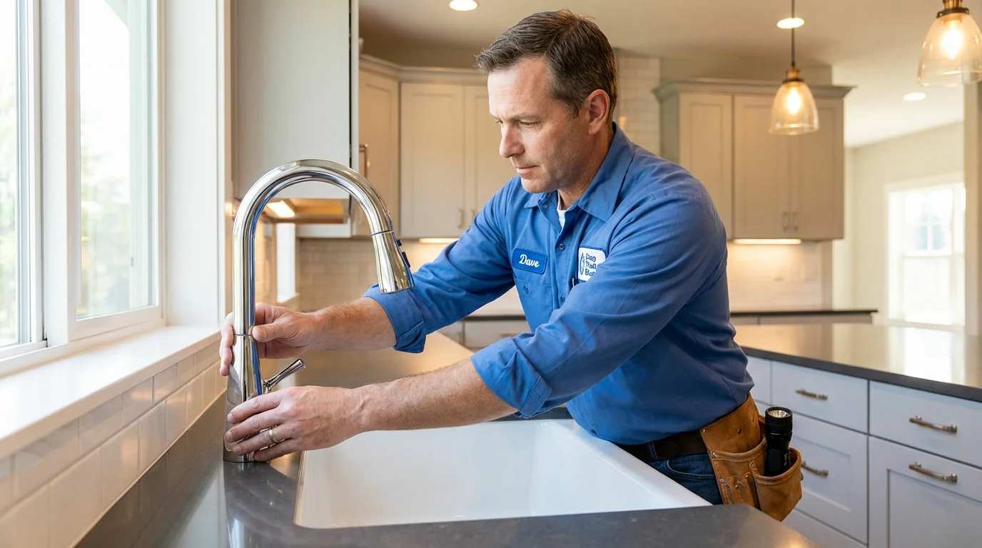Kitchen faucet installation by Johns Plumbing LLC in Asbury Park